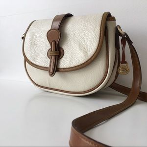 Vintage Dooney & Burke Cream and Brown Crossbody Bag